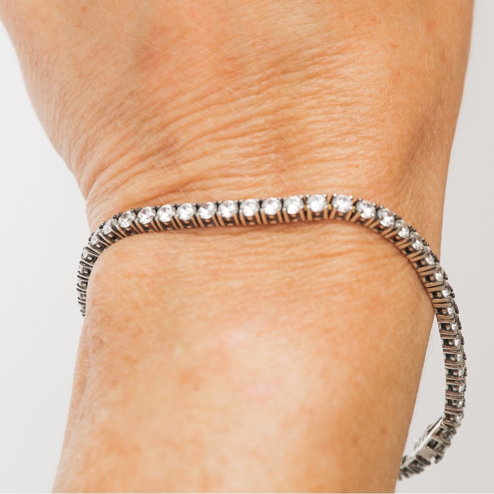 Absolute tennis bracelet with simulated round diamonds timeless classic elegant